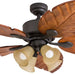 52 in. Tropical LED Ceiling Fan with Light Kits Wood Blade Pull Chain Remote Control for Living Room-ErisView