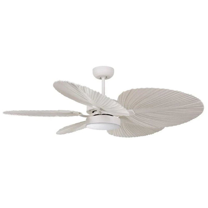 52 in. Tropical Low Profile Ceiling Fan with Light Kit Remote Control, Downrod Mount Ceiling Fan for Kitchen Dining Room Bathroom Living Room Bedroom-White-ErisView