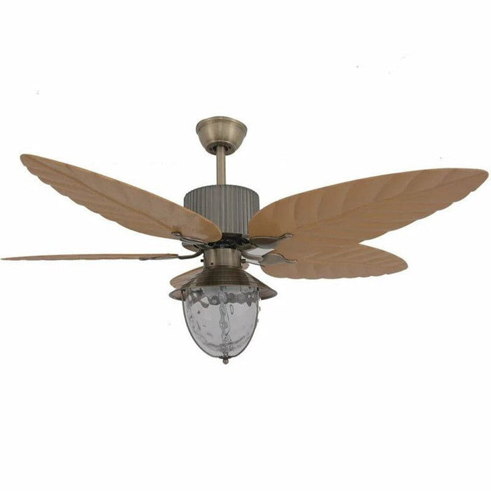 52 in. Tropical Modern Ceiling Fan with Glass Shade and Remote Control, Farmhouse Ceiling Fan with LED Light Kits for Living Room Dining Room Bedroom-ErisView