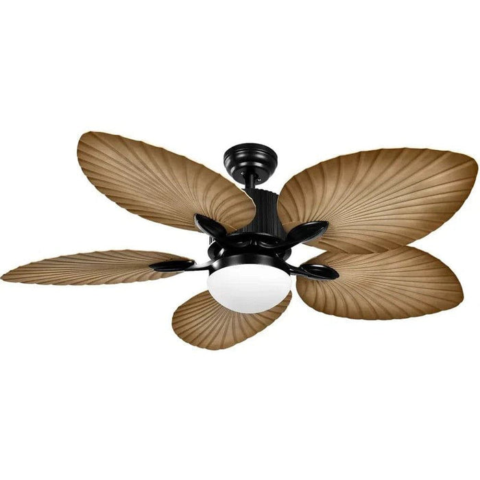 52 in. Tropical Outdoor Dimmable Ceiling Fan Light for Patio, Reversible Palm Ceiling Fan with LED Light Remote Control-ErisView