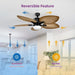 52 in. Tropical Outdoor Dimmable Ceiling Fan Light for Patio, Reversible Palm Ceiling Fan with LED Light Remote Control-ErisView