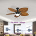 52 in. Tropical Outdoor Dimmable Ceiling Fan Light for Patio, Reversible Palm Ceiling Fan with LED Light Remote Control-ErisView