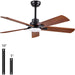 52 in. Walnut Ceiling Fan with Remote Control for Bedroom Living Room, Outdoor Farmhouse Modern Reversible Ceiling Fan for Patio-7-ErisView