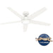 52 in. White Ceiling Fan with LED Light Kit and Remote, Metal Ceiling Fans-2-ErisView