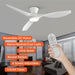 52 in. White Ceiling Fan with Lights Remote Control, Modern Low Profile Ceiling Fan, Quiet Ceiling Fans, Bedroom Ceiling Fans, Living Room Fan-2-ErisView