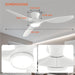 52 in. White Ceiling Fan with Lights Remote Control, Modern Low Profile Ceiling Fan, Quiet Ceiling Fans, Bedroom Ceiling Fans, Living Room Fan-6-ErisView