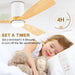 52 in. White Low Profile Ceiling Fan with Light and Remote Control, Wood Ceiling Fan for Patio Bedroom Living Room Dining Room-5-ErisView