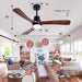 52 in. Wood Ceiling Fan with Lights Remote, High End Ceiling Fans, Low Profile Flush Mount Ceiling Fan, Modern Fan for Bedroom Living Room Kitchen-6-ErisView