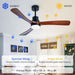 52 in. Wood Ceiling Fan with Lights Remote, High End Ceiling Fans, Low Profile Flush Mount Ceiling Fan, Modern Fan for Bedroom Living Room Kitchen-7-ErisView