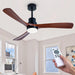 52 in. Wood Ceiling Fan with Lights Remote, High End Ceiling Fans, Low Profile Flush Mount Ceiling Fan, Modern Fan for Bedroom Living Room Kitchen-1-ErisView