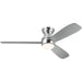 54 in. Bead LED Indoor Ceiling Fan, Brushed Stainless Steel Ceiling Fans with Light and Remote Control-1-ErisView