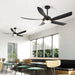 54 in. Bedroom Ceiling Fans with Lights, Black Modern Ceiling Fan with Remote Control for Porch Patio, Quiet Reversible Fan for Summer Winter-9-ErisView