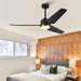 56 in. Black Ceiling Fan with Light Remote APP Control, 3 Blade Outdoor Patio Fans, Modern Reversible Ceiling Fan Summer Winter for Bedroom Living Room-7-ErisView