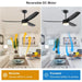 56 in. Black Ceiling Fan with Lights and Remote Control, Dimmable Modern Ceiling Fan for Living Room Fan Bedroom Living Room Office-4-ErisView