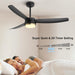 56 in. Black Ceiling Fan with Lights and Remote Control, Dimmable Modern Ceiling Fan for Living Room Fan Bedroom Living Room Office-5-ErisView