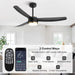 56 in. Black Ceiling Fan with Lights and Remote Control, Dimmable Modern Ceiling Fan for Living Room Fan Bedroom Living Room Office-9-ErisView