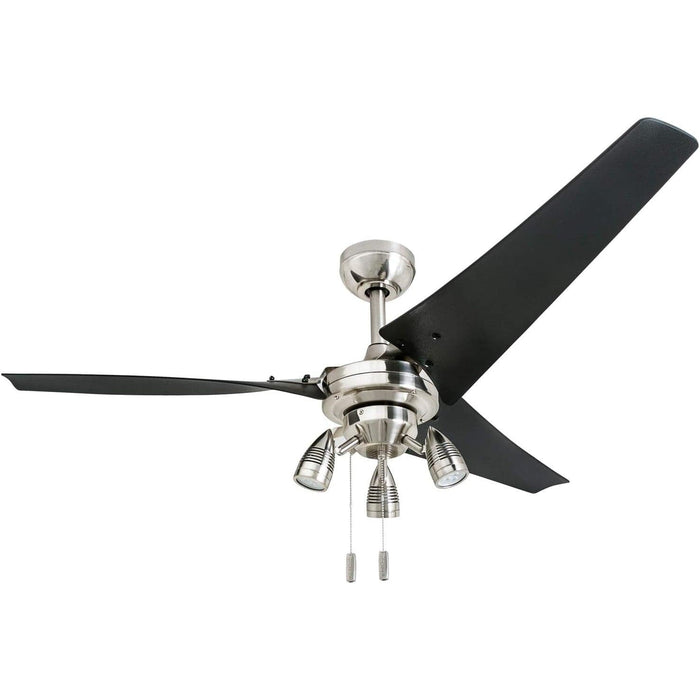 56 in. Contemporary Ceiling Fan with Light Pull Chain, Modern Reversible Fan in Winter Summer, Brushed Nickel Ceiling Fan-1-ErisView