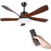 56 in. Farmhouse Brown Remote Control Ceiling Fan and Light, Dimmable Noiseless Reversible Ceiling Fan for Bedroom Living Room Patio Porch-1-ErisView