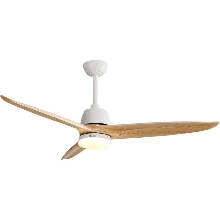 56 in. Remote Control Ceiling Fan and Light, Dimmable Reversible Quiet Ceiling Fans with Timer, Wood Ceiling Fans for Bedroom Living Room Patios-1-ErisView