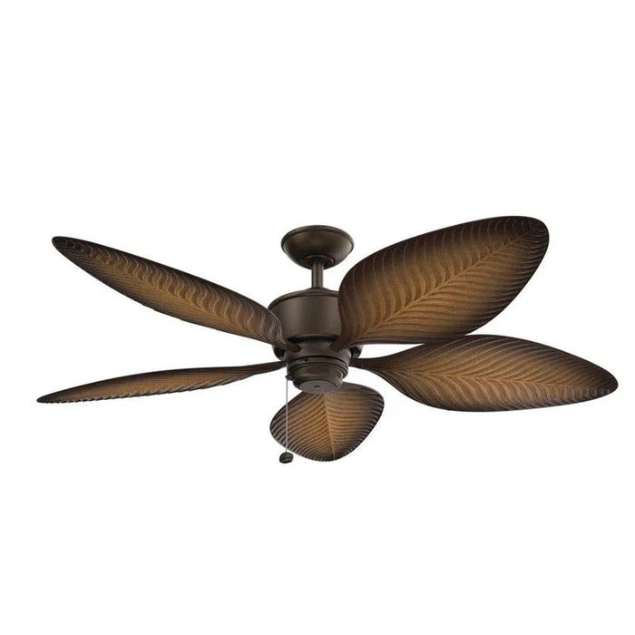 56 in. 5-Blade Bronze Ceiling Fan without Light, Outdoor Tropical Ceiling Fan with Walnut Blades Pull Chain for Porch-ErisView