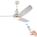 56 in. White Best Outdoor Ceiling Fan with Light Remote Control for Patio, Modern Reversible Indoor Ceiling Fan for Bedroom Living Room -1-ErisView