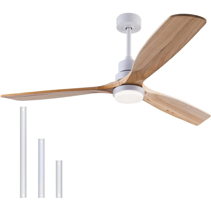 56 in. Wood Remote Control Fan, Farmhouse Indoor Outdoor Wood Ceiling Fan, 3 Blade Modern Ceiling Fan for Patio Living Room Bedroom-7-ErisView