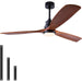 56 in. Wood Remote Control Fan with Control, Indoor Outdoor Wood Ceiling Fan, Outdoor Modern Ceiling Fan with 3 Blades for Living Room Office Hallway Patio-7-ErisView