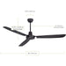 58 in. Black Modern Heavy Duty Industrial Ceiling Fan with Wall Control, 3 Blades Flat Ceiling Fan-3-ErisView