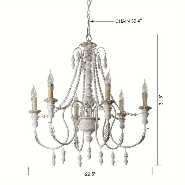 6 - Light Dimmable Classic Traditional Chandelier, Rustic Chandelier Light Fixture Hanging Ceiling Lights for Dining Room-ErisView