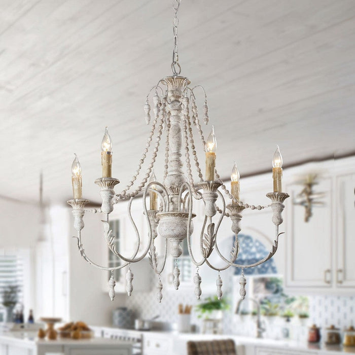 6 - Light Dimmable Classic Traditional Chandelier, Rustic Chandelier Light Fixture Hanging Ceiling Lights for Dining Room-ErisView