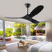 60 in. Black Ceiling Fan NO Light for Patio, Large Propeller Ceiling Fan for Sloped Ceiling, Remote Control Fan, Modern Wood Ceiling Fan for Gazebo-11-ErisView