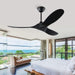 60 in. Black Ceiling Fan NO Light for Patio, Large Propeller Ceiling Fan for Sloped Ceiling, Remote Control Fan, Modern Wood Ceiling Fan for Gazebo-23-ErisView