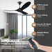 60 in. Black Ceiling Fan NO Light for Patio, Large Propeller Ceiling Fan for Sloped Ceiling, Remote Control Fan, Modern Wood Ceiling Fan for Gazebo-4-ErisView