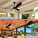 60 in. Black Ceiling Fan NO Light for Patio, Large Propeller Ceiling Fan for Sloped Ceiling, Remote Control Fan, Modern Wood Ceiling Fan for Gazebo-6-ErisView