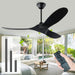 60 in. Black Ceiling Fan NO Light for Patio, Large Propeller Ceiling Fan for Sloped Ceiling, Remote Control Fan, Modern Wood Ceiling Fan for Gazebo-1-ErisView