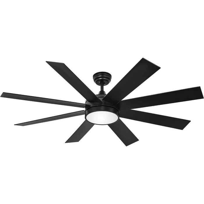 60 in. Black Ceiling Fan with Light and Remote, Modern Outdoor Fan, Quiet Reversible Fan in Winter Summer-1-ErisView