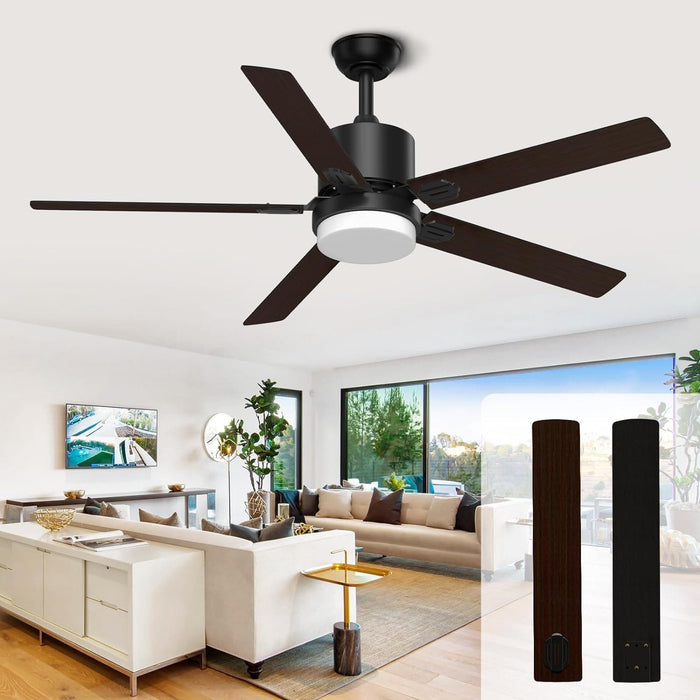 60 in. Black Outdoor Fan Outdoor Fan with Remote Control for Patio Bedroom Living Room, Ceiling Fans with Lights and Remote-1-ErisView