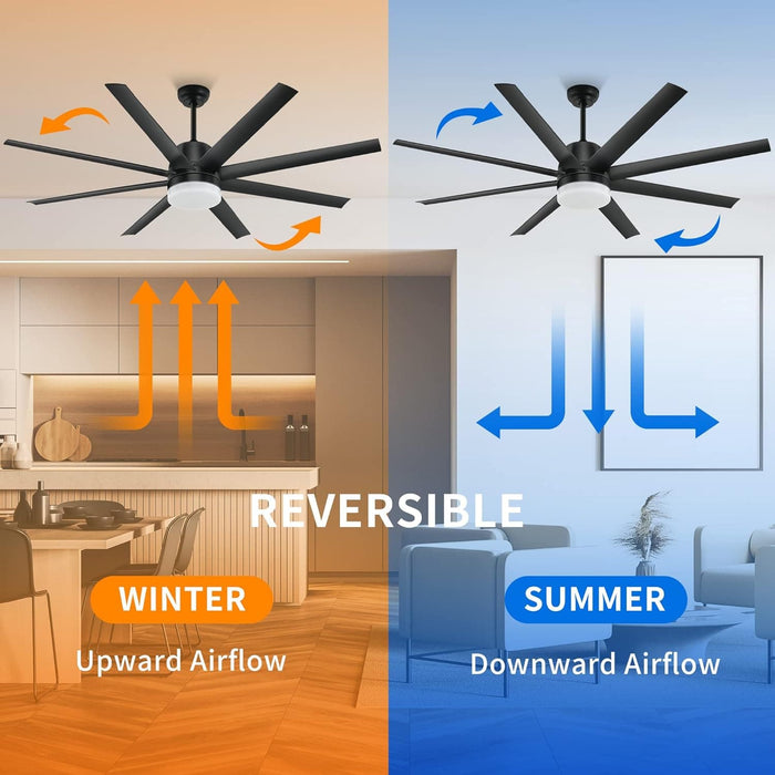 60 in. Ceiling Fan with Light and Remote, Modern Quiet Ceiling Fans for Bedroom Living Room, Outdoor Fan for Patio-4-ErisView