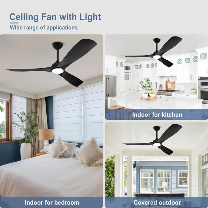 60 in. Ceiling Fan with Remote Control, White and Gold Ceiling Fans without Lights, Indoor Outdoor Reversible Quiet Ceiling Fans for Bedroom Living Room-11-ErisView