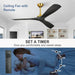 60 in. Ceiling Fan with Remote Control, White and Gold Ceiling Fans without Lights, Indoor Outdoor Reversible Quiet Ceiling Fans for Bedroom Living Room-31-ErisView