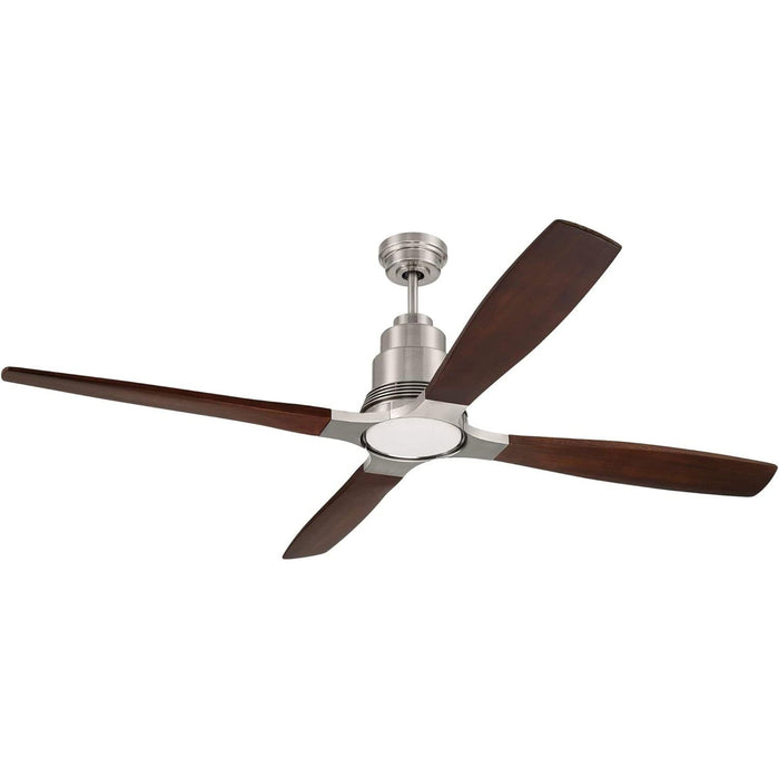 60 in. Indoor Ceiling Fan with LED Light and Remote, 4 Walnut Blades, Satin Brass Ceiling Fan-6-ErisView