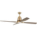 60 in. Indoor Ceiling Fan with LED Light and Remote, 4 Walnut Blades, Satin Brass Ceiling Fan-1-ErisView