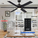 60 in. Large Black Bronze Ceiling Fan with Light and Remote, Farmhouse Industrial Ceiling Fans for Living Room Dining Room Bedroom, Stylish Ceiling Fans-2-ErisView