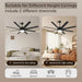 60 in. Large Ceiling Fan Light with Remote Control, Black Noiseless Indoor Reversible Ceiling Fan Winter Summer for Bedroom Living Room Dining Room-7-ErisView