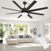 60 in. Large Ceiling Fan Light with Remote Control, Black Noiseless Indoor Reversible Ceiling Fan Winter Summer for Bedroom Living Room Dining Room-1-ErisView