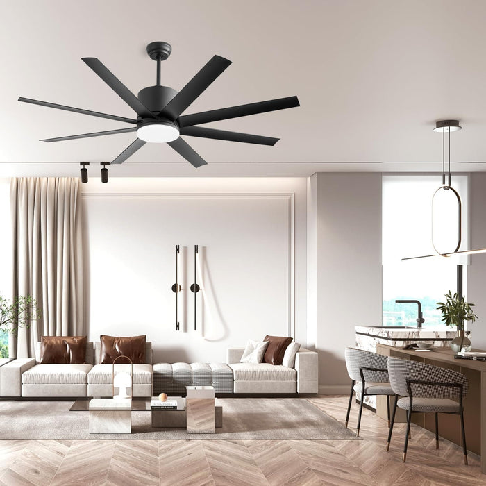 60 in. Modern Ceiling Fan with Light for Bedroom Living Room, Outdoor Ceiling Fans for Patio Porch, 8 Blades Reversible Quiet Ceiling Fans-9-ErisView