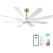 60 in. Modern White Gold Smart Wi-Fi Alexa Ceiling Fan with Light Remote, Indoor Reversible Quiet Ceiling Fans with Light-1-ErisView