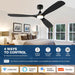 60 in. Smart Ceiling Fan with Light, Black Remote Control Fan with Alexa and APP Control for Home Office, Wood Reversible Quiet Ceiling Fans-2-ErisView