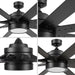 62 in. Black Modern Indoor Ceiling Fan with Lights and Remote, Reversible Ceiling Fan Summer Winter-6-ErisView