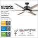 62 in. Matte Black Ceiling Fan with LED Light and Remote Control-3-ErisView